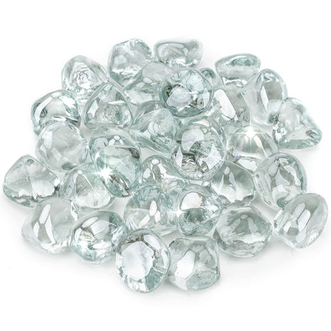 Stanbroil crystal ice half-inch fire glass diamonds glow in a firepit