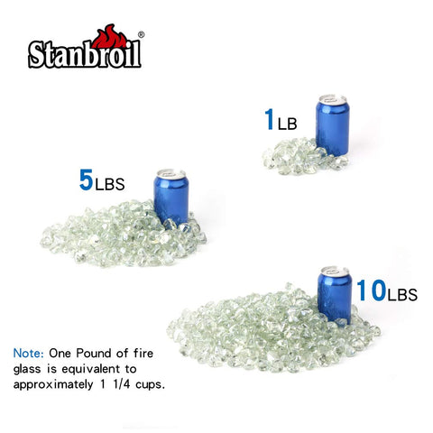 Stanbroil crystal ice half-inch fire glass diamonds for landscaping accents