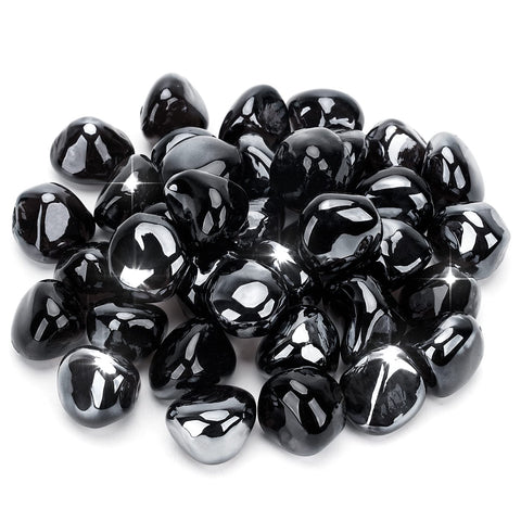 Stanbroil Onyx Black half-inch fire glass diamonds for durable heat-ready display.