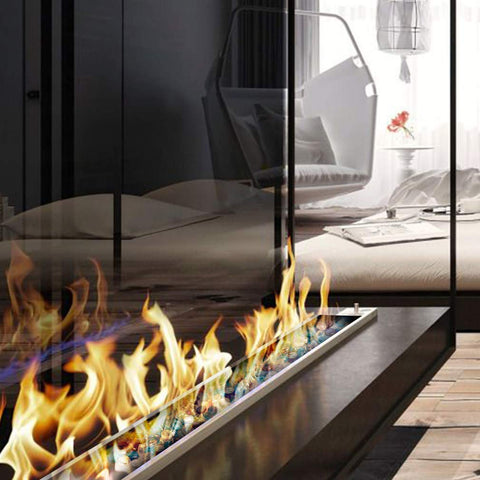 Stanbroil fire glass drops pour into burner area for simple installation.
