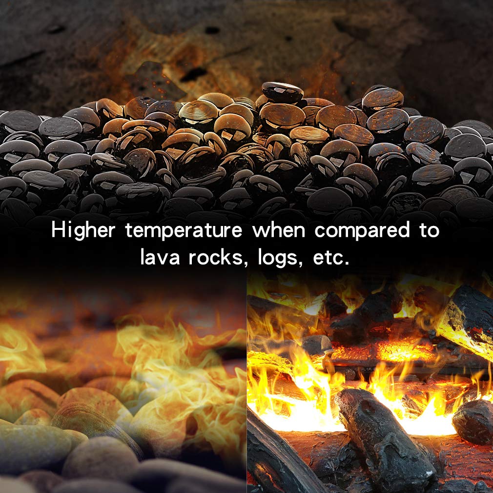 Stanbroil onyx black luster drops in gas log set enhance visual appeal