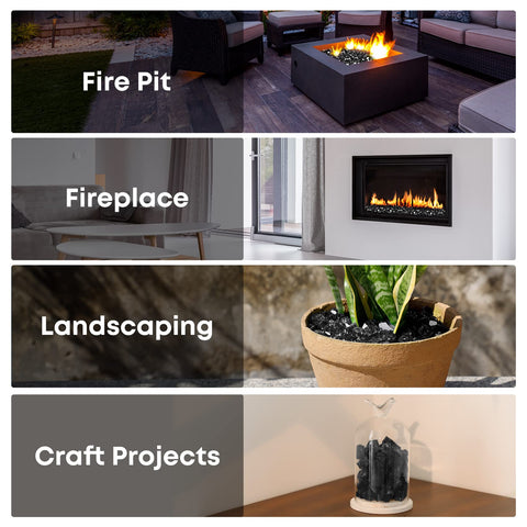 Eco-friendly Stanbroil fire glass enhances glow in gas flames