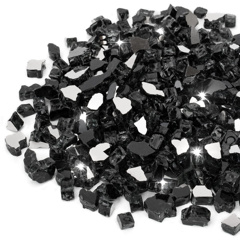 Stanbroil fire glass Onyx half-inch reflective beads enhance gas fireplaces.