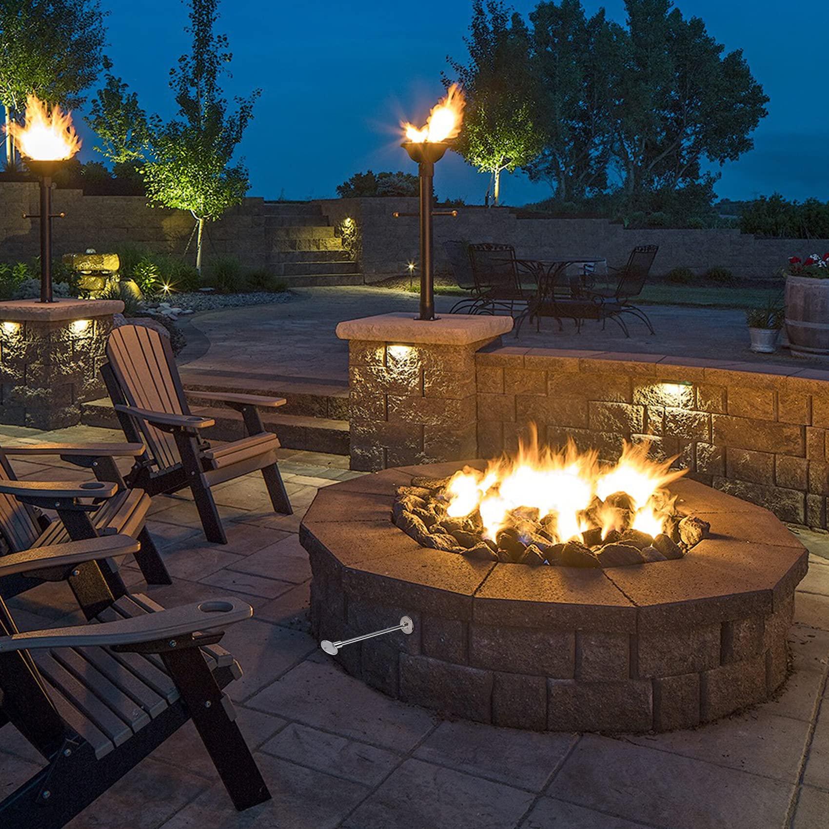 Stanbroil fire-pit operating key enables quick, convenient shutoffs.
