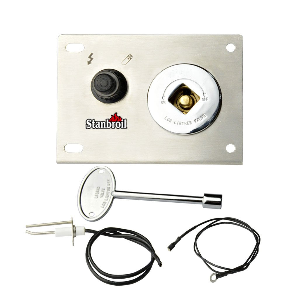 Stanbroil fire pit spark ignition kit front view showing compact ignition components for easy setup