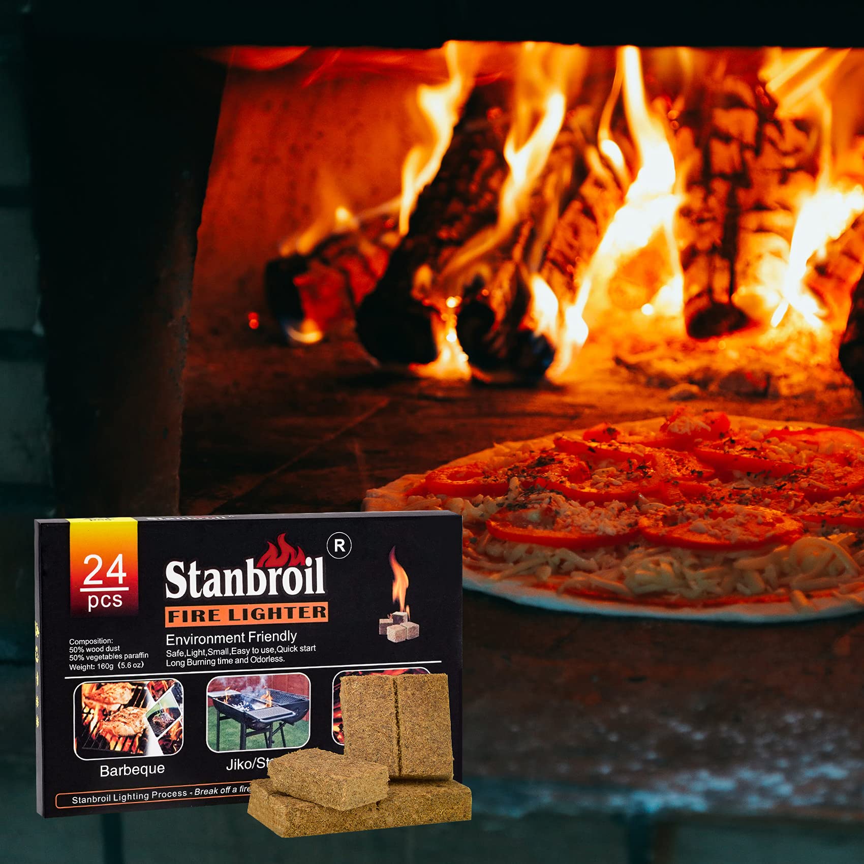 Stanbroil fire starters break apart easily for flexible dosing and quick setup.