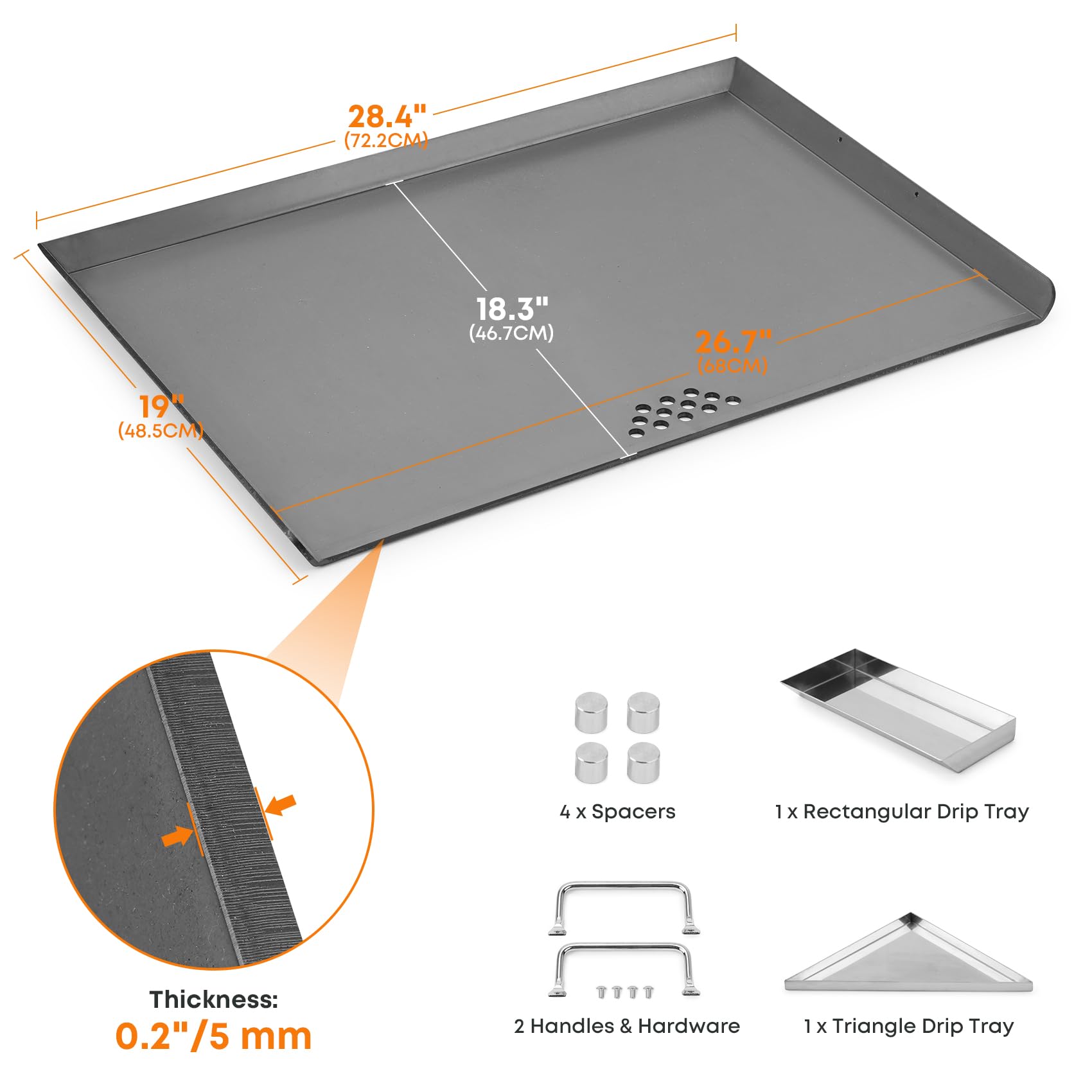 Stanbroil flat top griddle side handles for easy transport