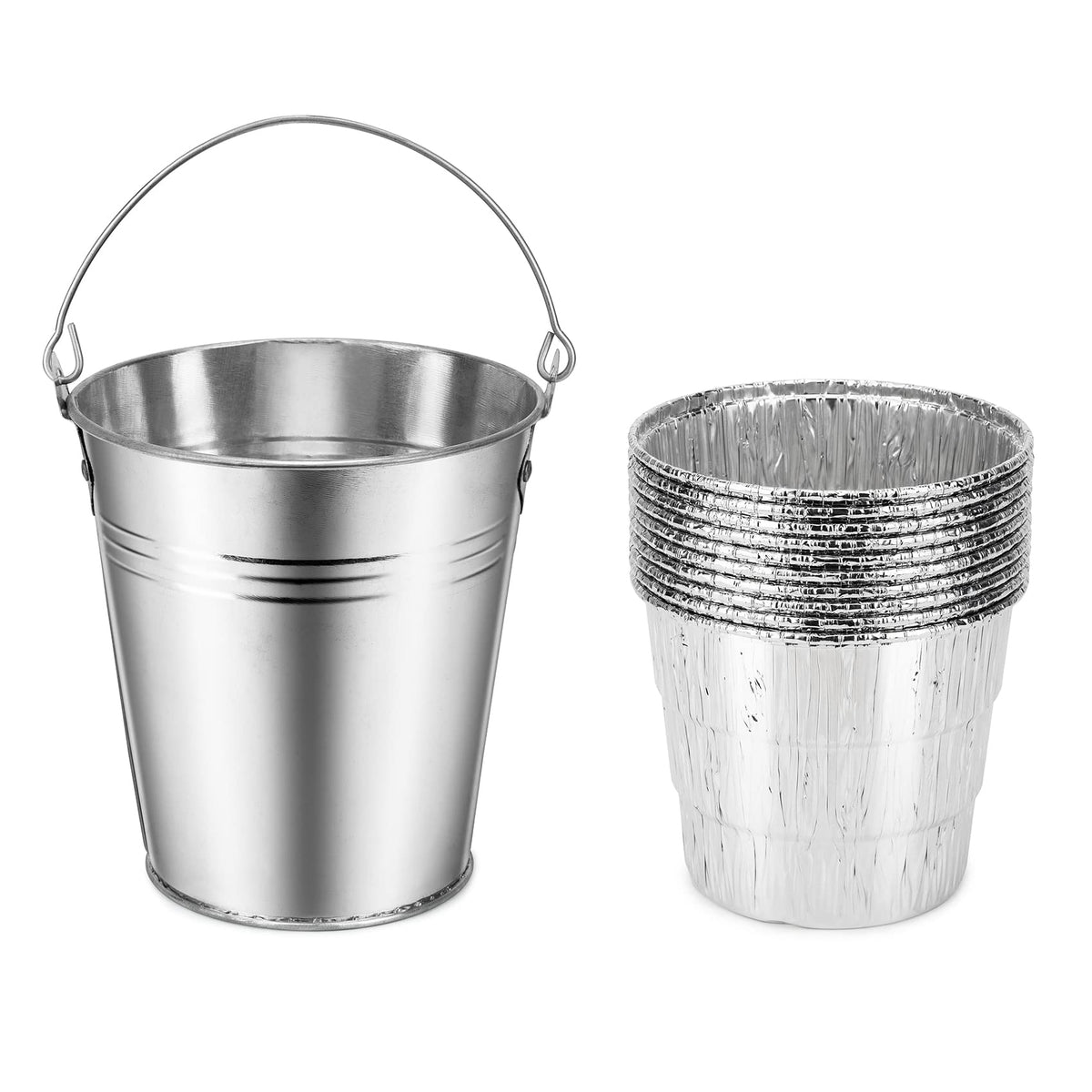 Stanbroil grease bucket in galvanized steel for durable grill cleanup.