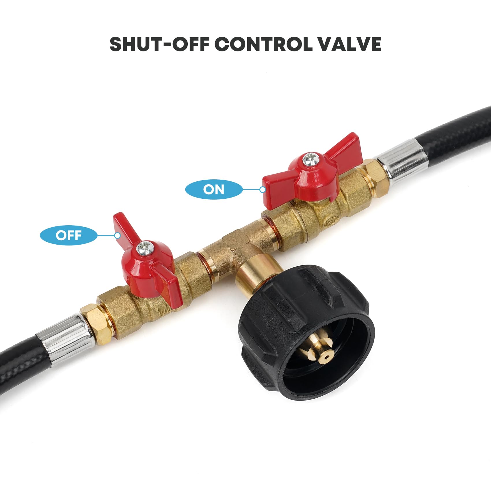 Stanbroil hose connecting to a propane tank for quick setup