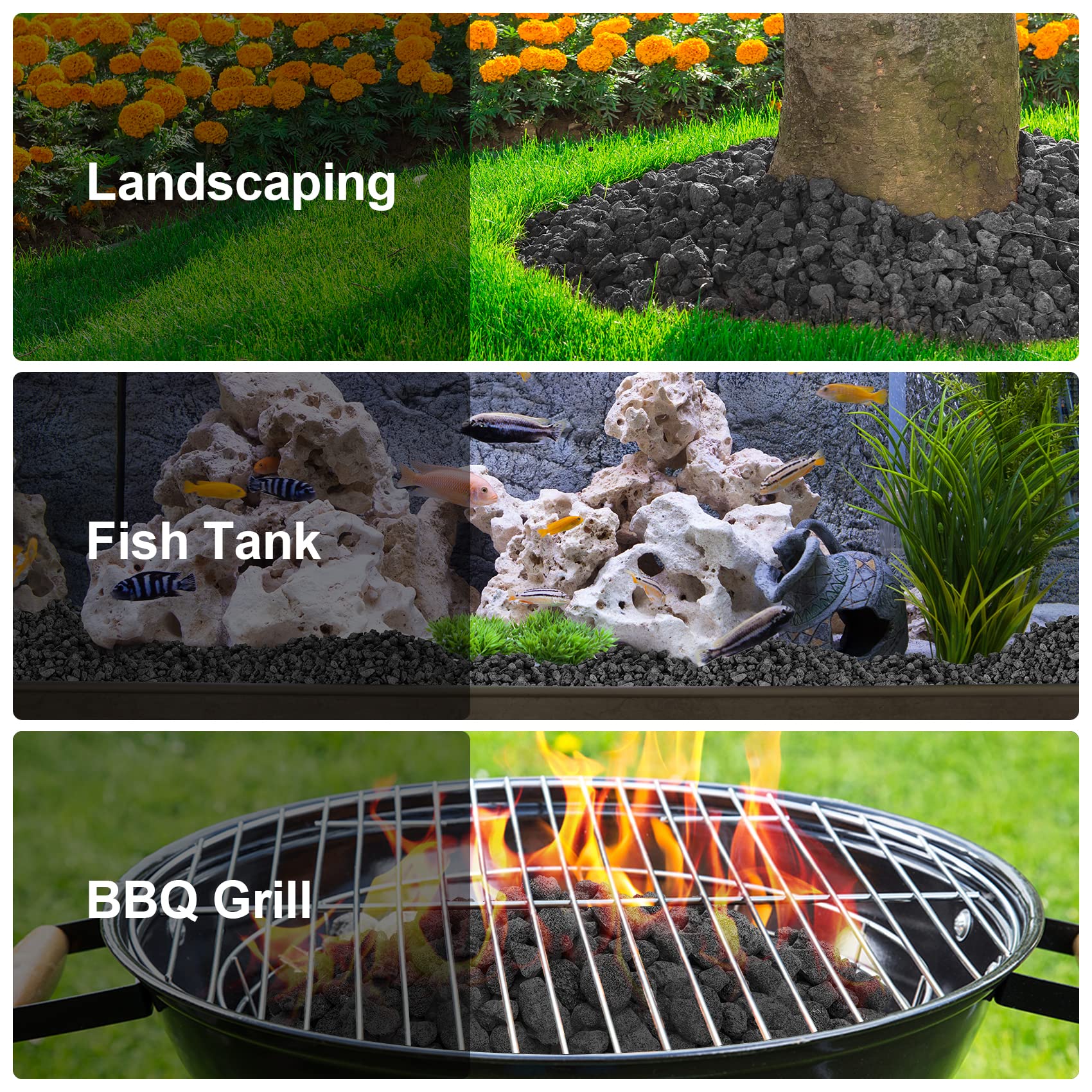 Stanbroil indoor outdoor fireplace scene with lava rock ambiance