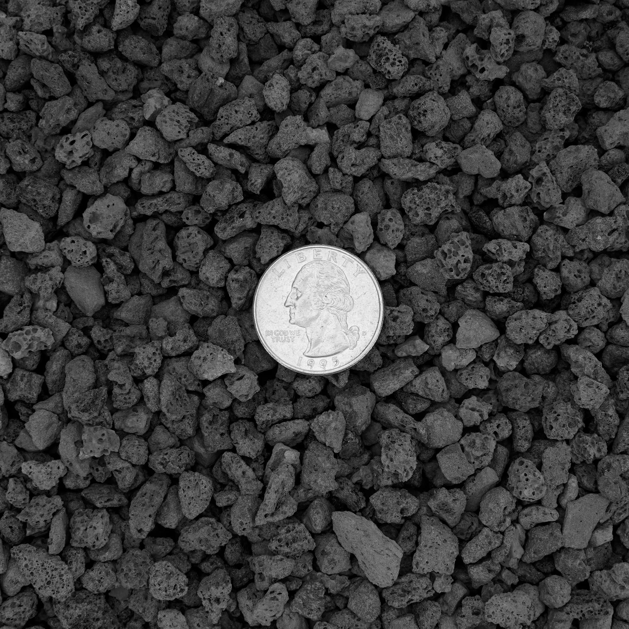 Stanbroil lava rock granules 0-2 inch size close-up with varied texture