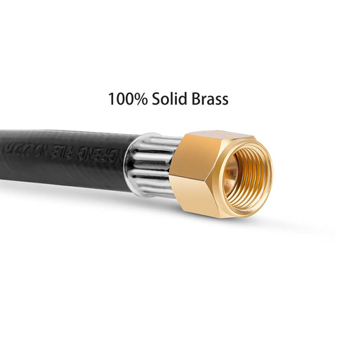 Low-pressure propane hose supports grills, heaters, and fire pits safely
