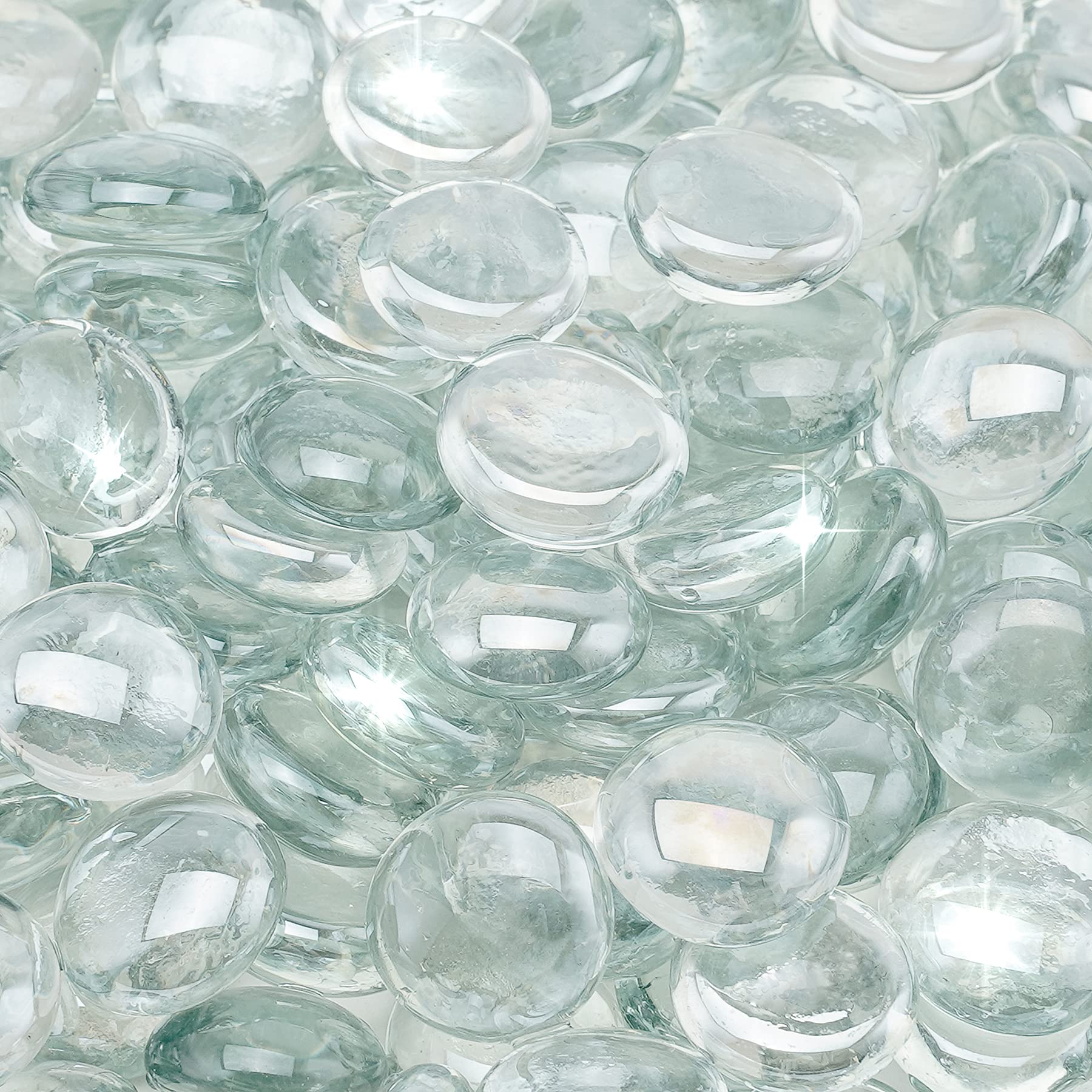 Stanbroil half-inch luster fire glass drops close-up showing jewel-like color and durability.