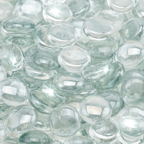Stanbroil half-inch luster fire glass drops close-up showing jewel-like color and durability.