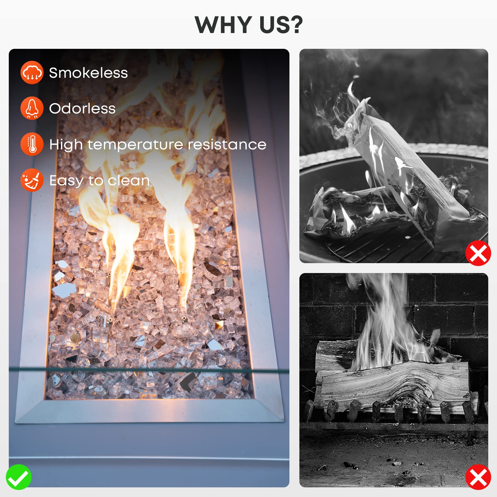 Stanbroil platinum fire glass for eco-friendly outdoor use and décor