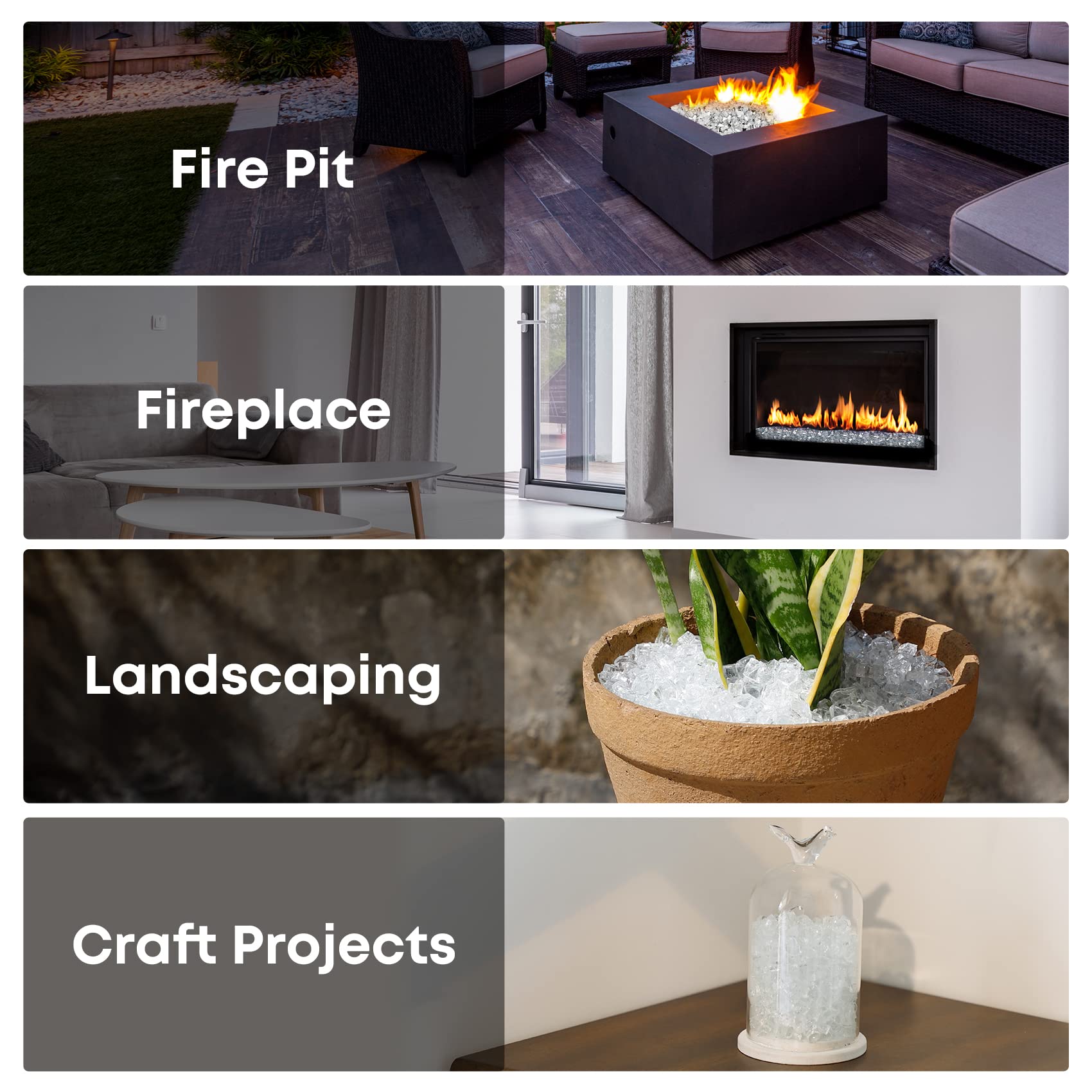 Stanbroil platinum fire glass provides long-lasting heat appearance