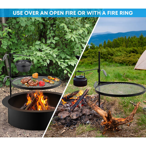 Stanbroil portable-open-fire-camping-grill is easy to transport for outdoor cooking.
