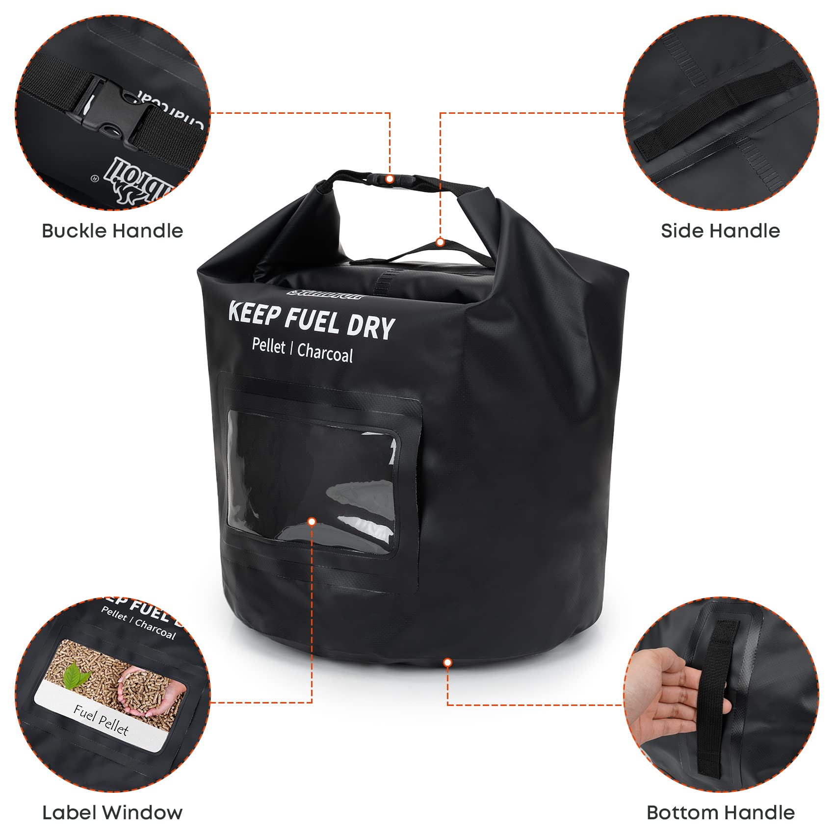 Stanbroil portable pellet bag with handles for easy transport to gatherings.