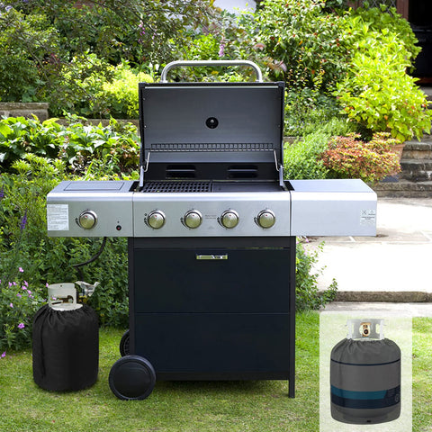 Stanbroil durable oxford-fabric shield protects your cylinder outdoors.