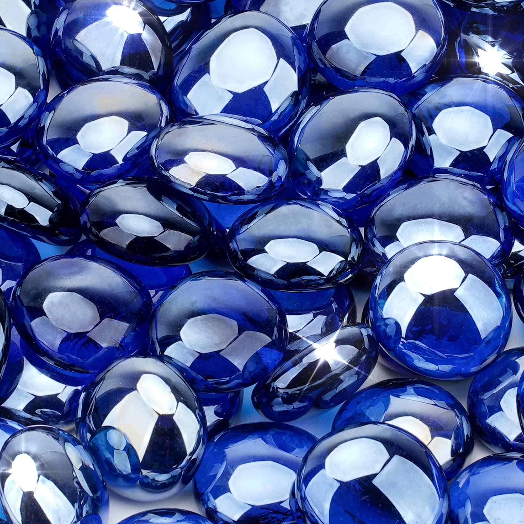 Stanbroil Royal Cobalt Blue fire glass drops 1/2 inch for dramatic flame sparkle.