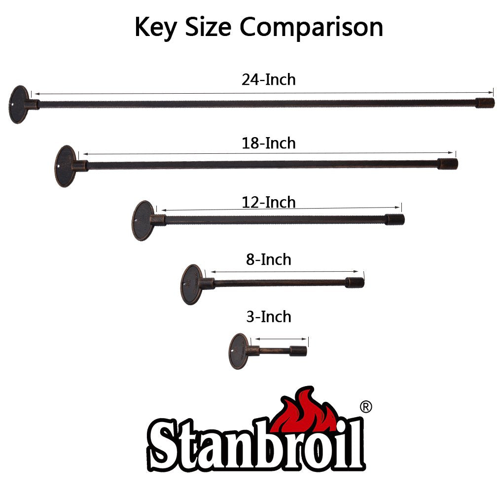 Stanbroil antique copper finish gas valve key, durable decorative tool for pits and fireplaces