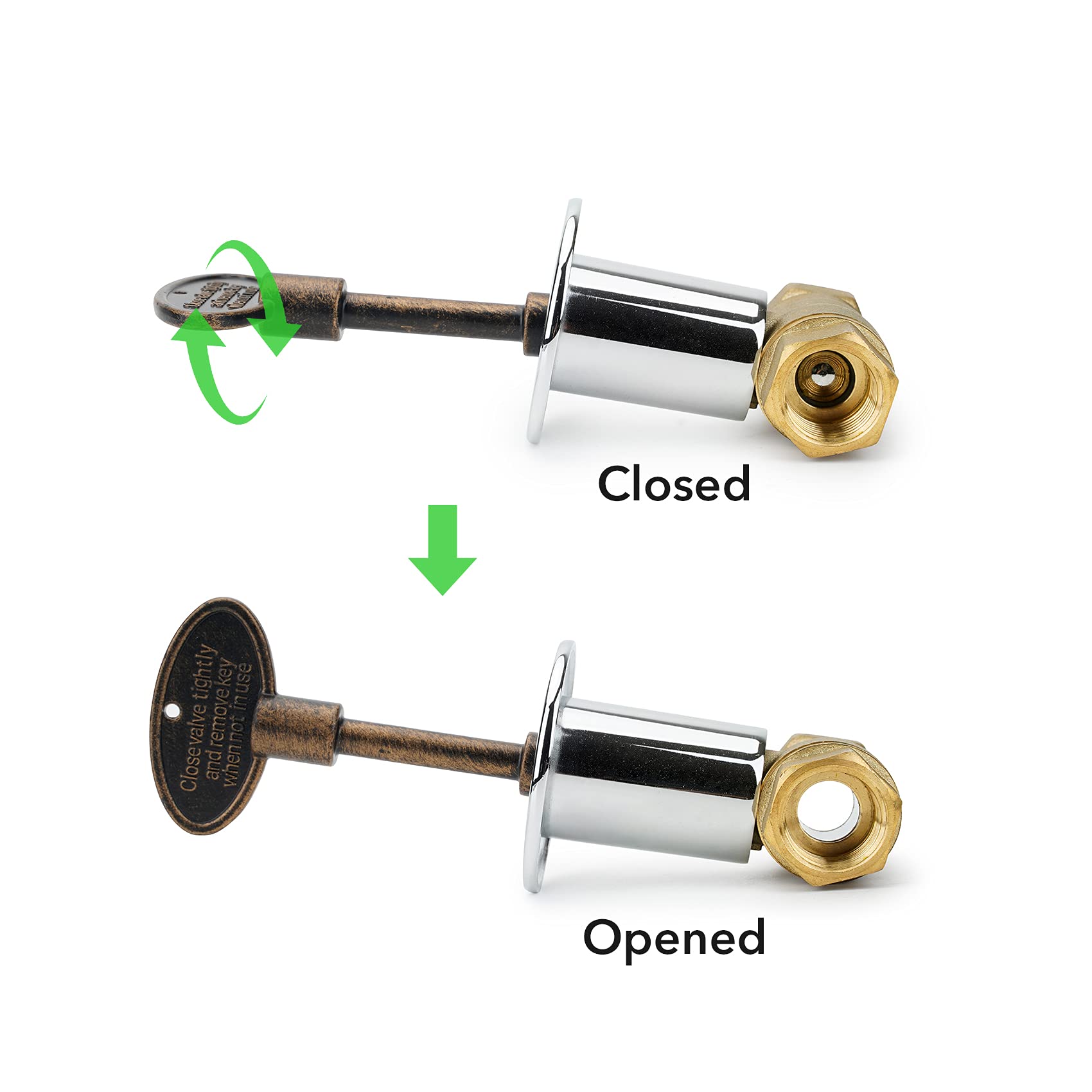 Stanbroil valve key compatible with 1/4 inch and 5/16 inch stems