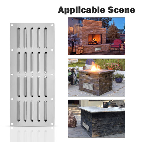 Stanbroil venting panel fits a 15x6-1-2 inch cutout for standard installations.