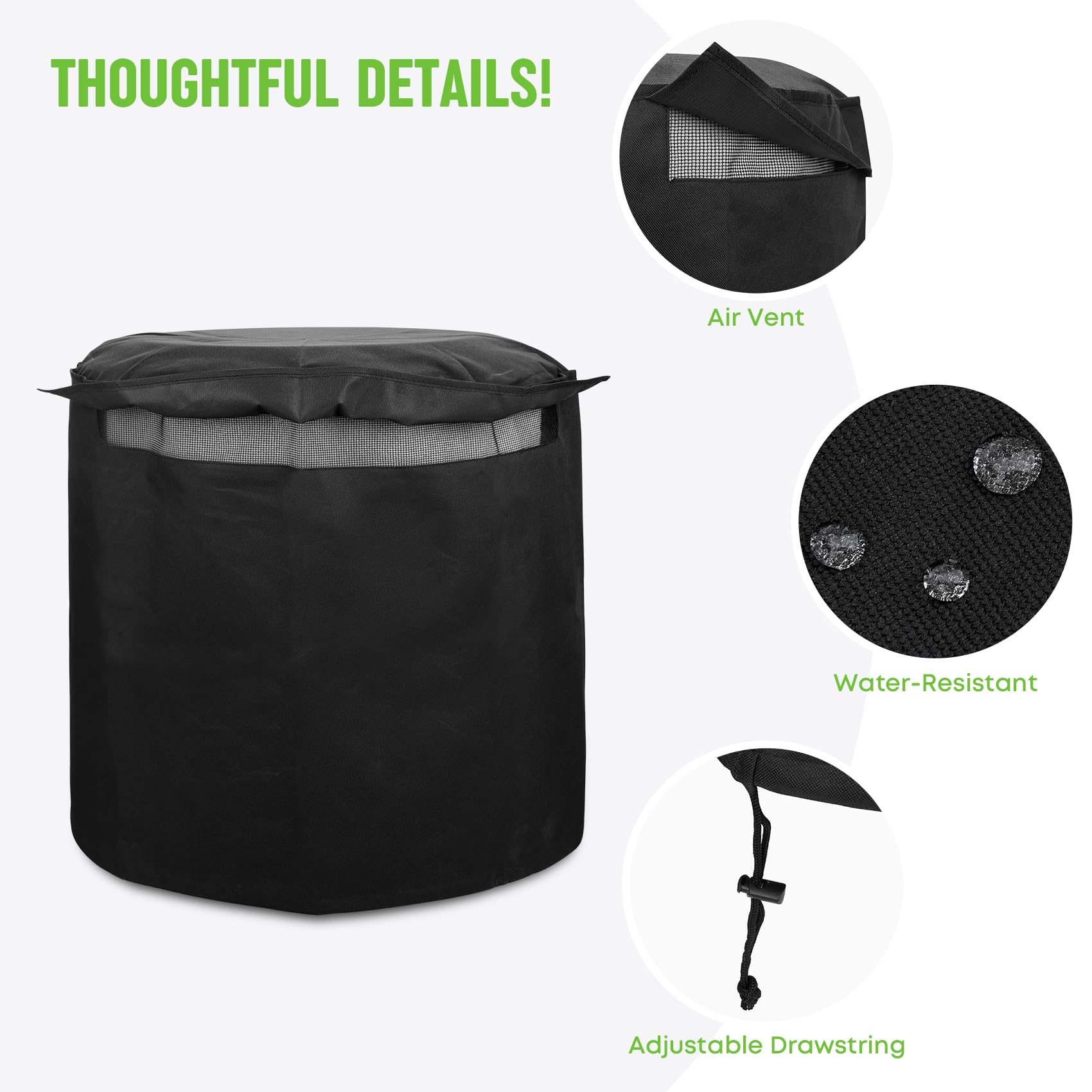 Stanbroil waterproof dome smoker cover closeup showing PVC lining