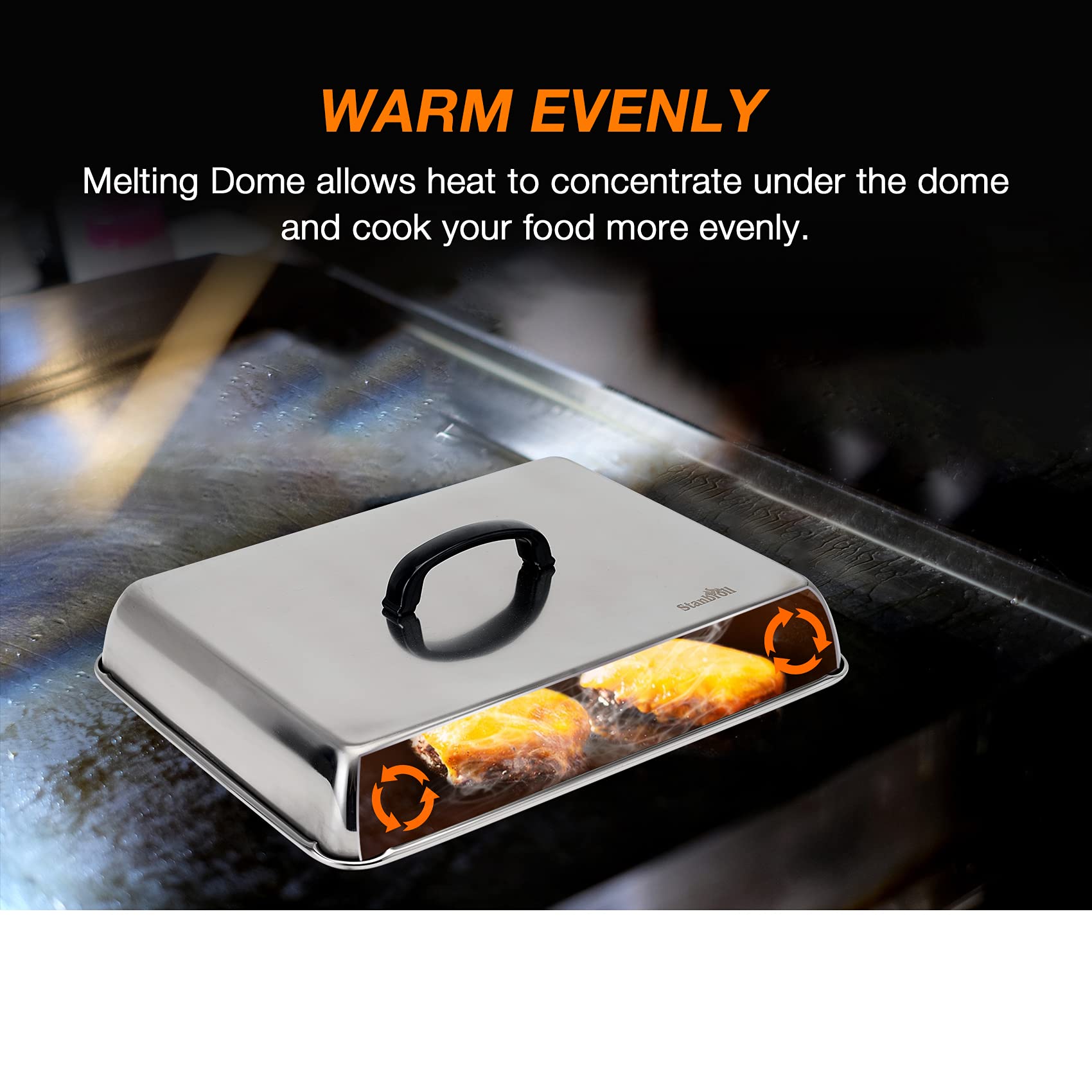 Stanbroil wooden handle grill press for comfortable grip