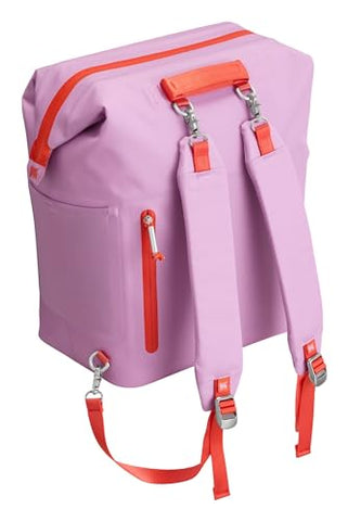 Stanley All Day Madeleine Midi Backpack hinge-top open demonstrates easy unloading and packing.