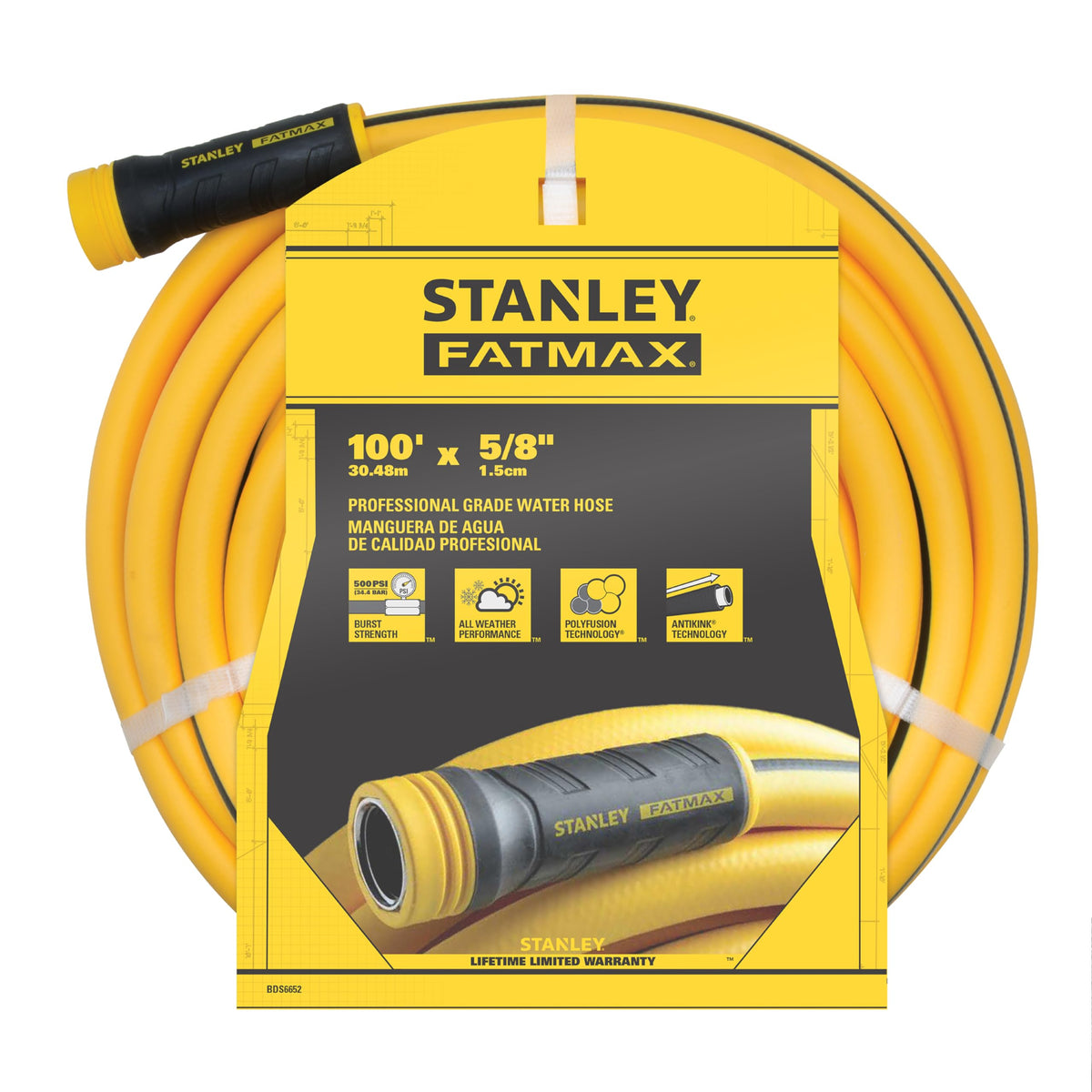 Stanley FatMax 100ft garden hose offers easy maneuverability around obstacles for efficient watering.
