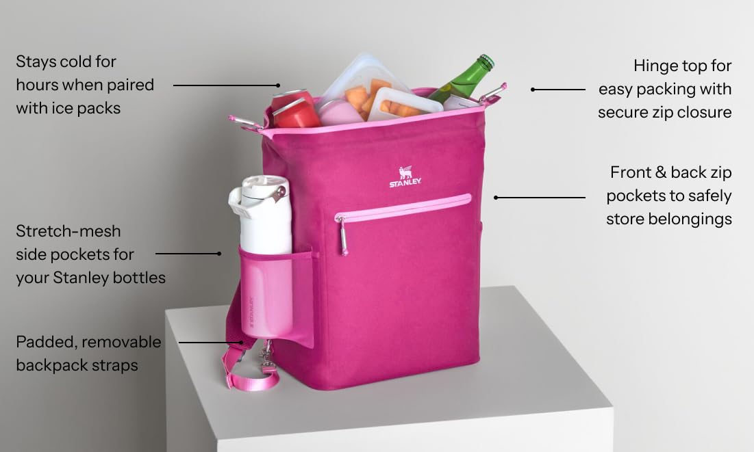 STANLEY Madeleine mesh side pocket holds a water bottle or small gear.