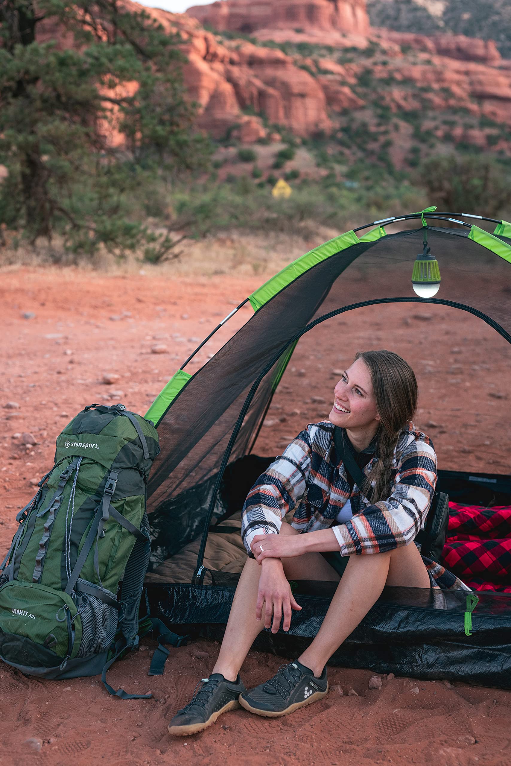 Stansport retractable hanging hook enables quick attachment to tent poles or branches
