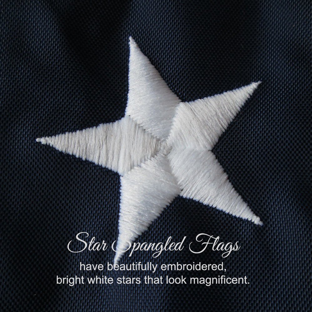 Star Spangled Flags sewn stripes with reinforced fly end.
