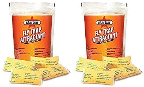 Starbar fly trap attractant bags with 16 pouches for efficient pest control.