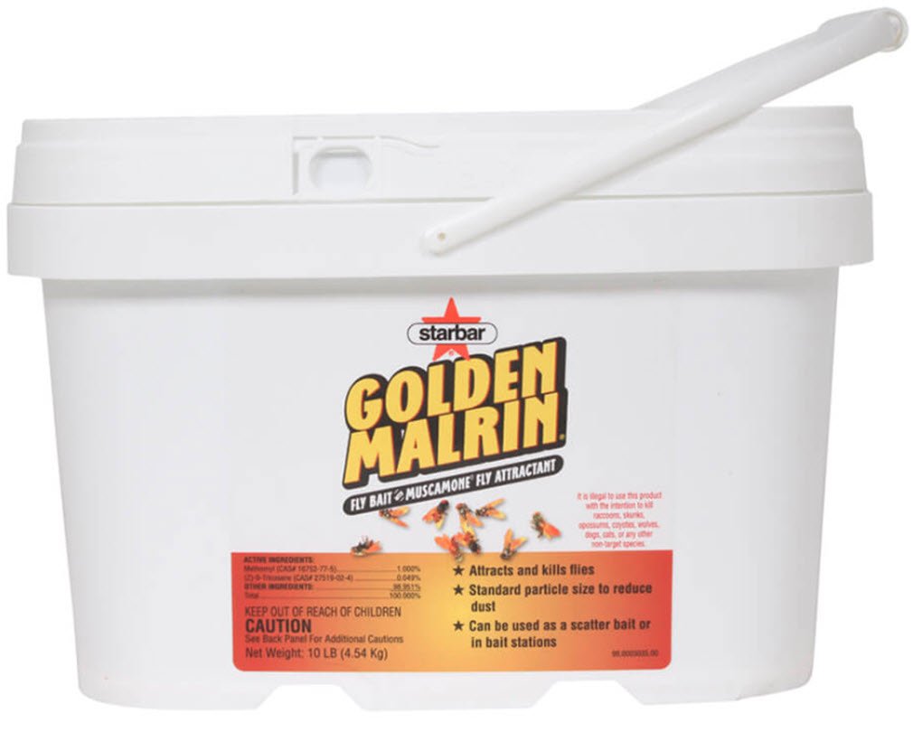 Starbar Golden Malrin fly bait packaging for easy storage and quick setup.