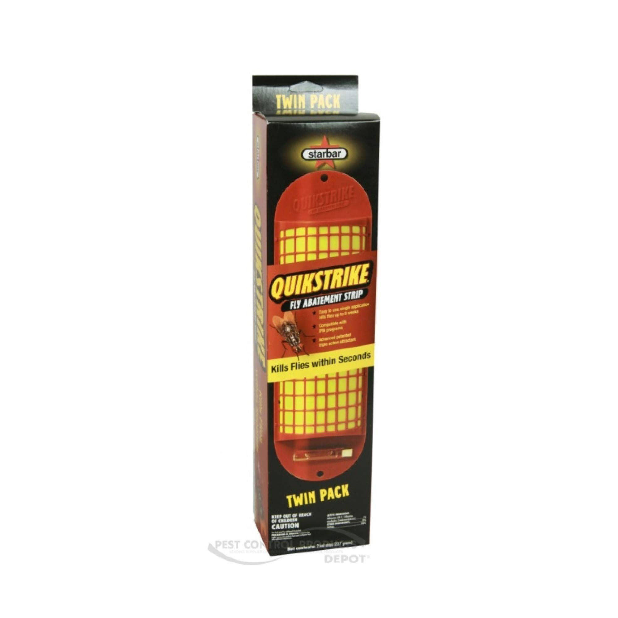 Starbar Quikstrike Fly Bait Station closeup highlighting durable black housing with moisture breather tech