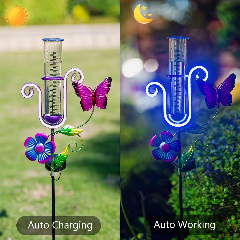 Stargarden 7-inch acrylic tube rain gauge for easy readings