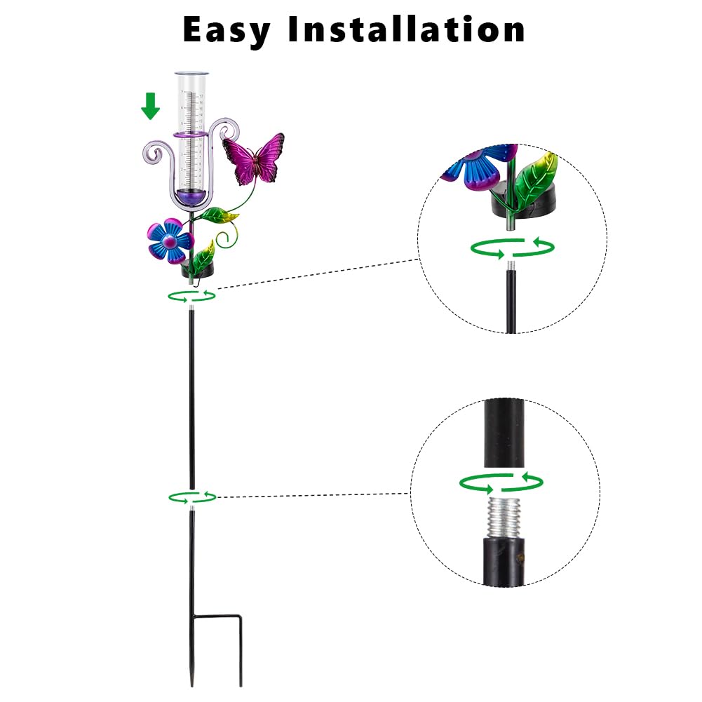 Stargarden decorative rain gauge enhances yard décor