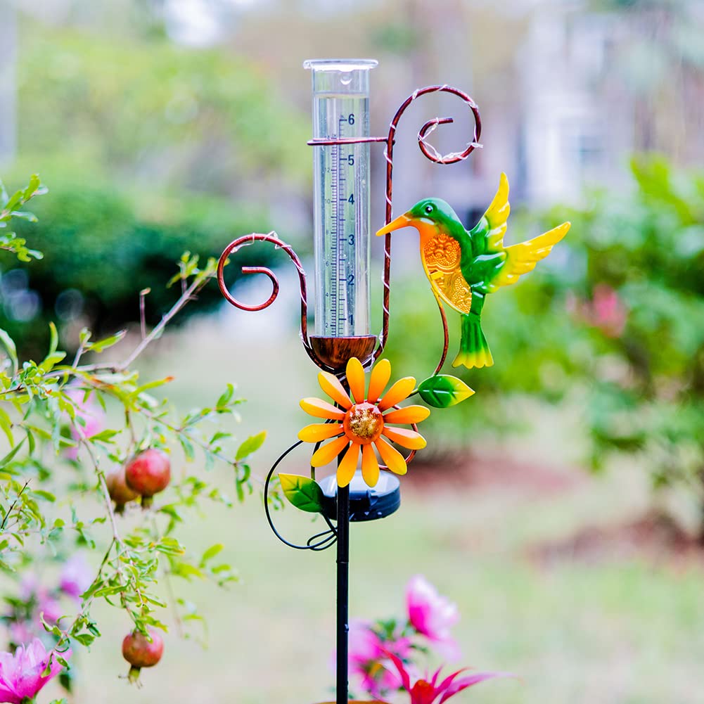 Stargarden glass tube dual-scale 6-inch gauge for easy rainfall readings.