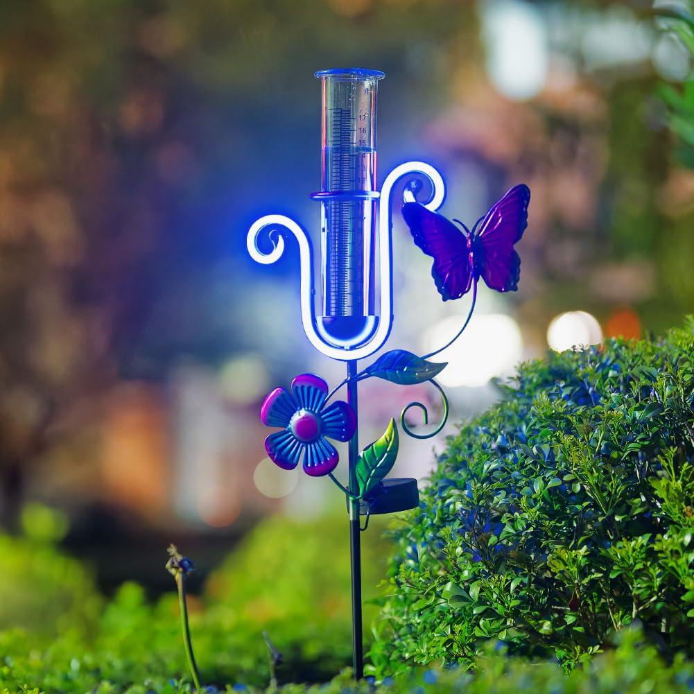 Stargarden solar-powered rain gauge with built-in panel