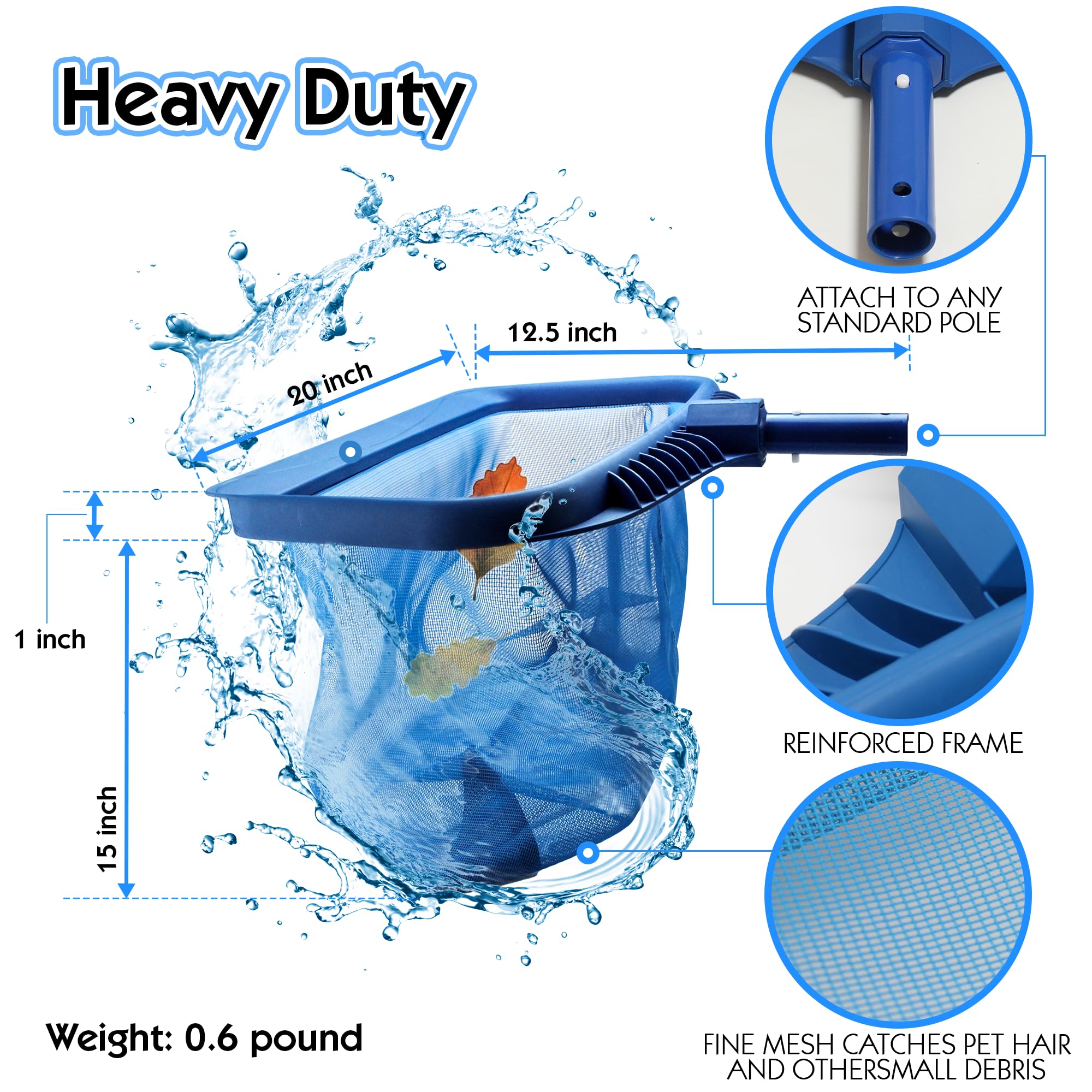 Stargoods pool skimmer net mesh bag captures fine debris for cleaner water.