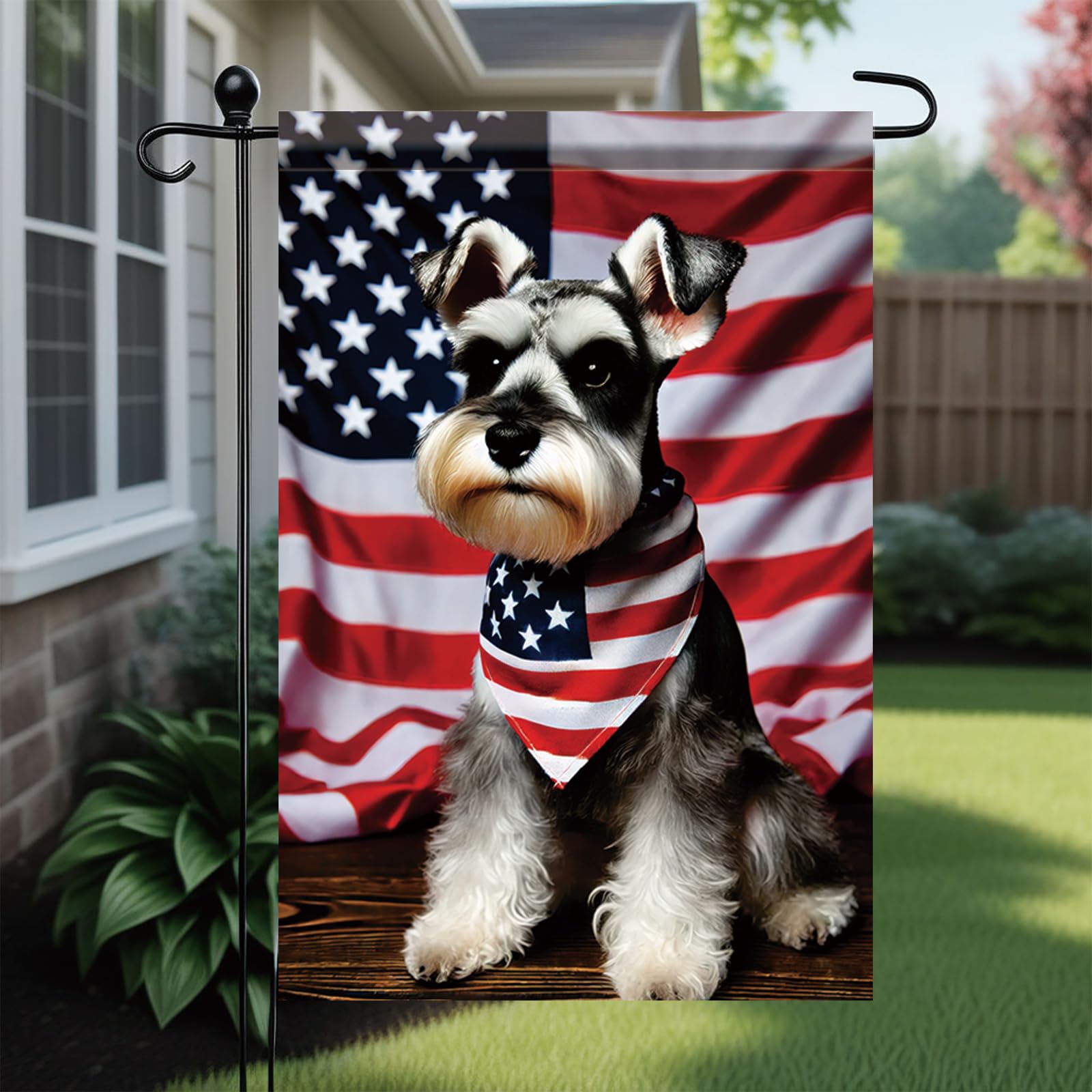 Starlit Patio 12x18 flag fits standard holders for easy lawn, porch, or patio display.