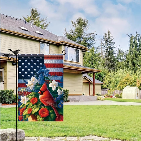 Starlit Patio double-sided print flag reads clearly from any angle.