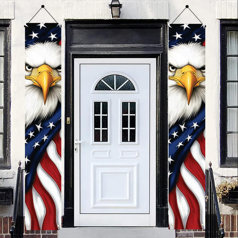 Starlit Patio farmhouse-style eagle banner adds festive patriotism to entrances