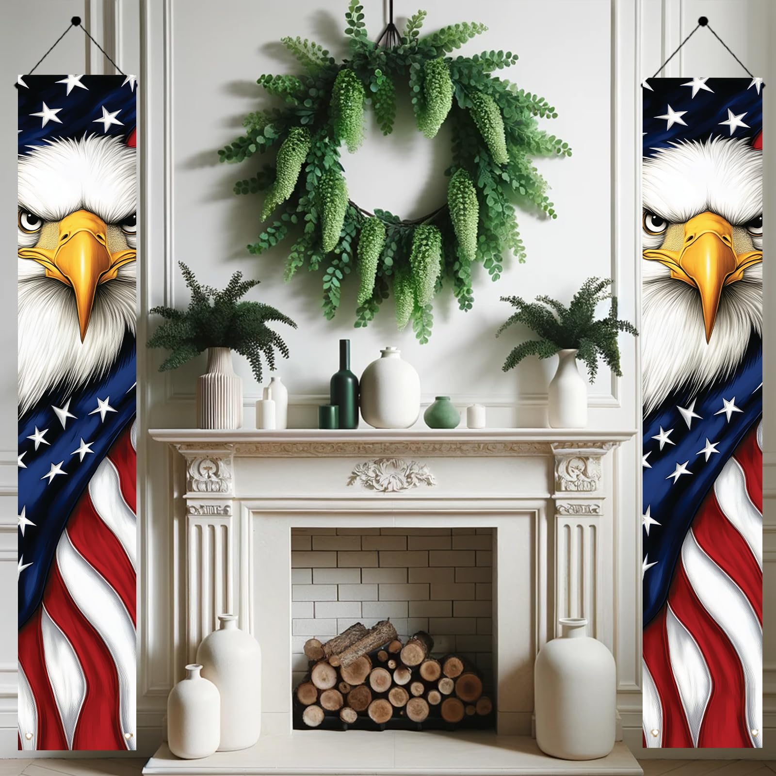 Starlit Patio Fourth of July porch banner enhances outdoor celebrations