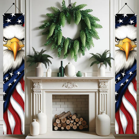 Starlit Patio Fourth of July porch banner enhances outdoor celebrations