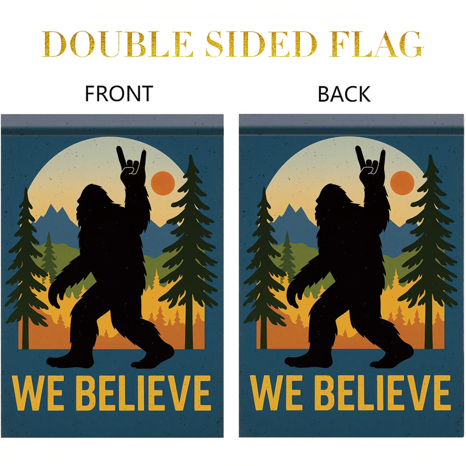 Starlit Patio outdoor banner brings whimsical forest vibes to yard or fence.