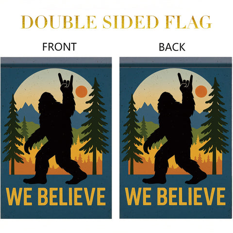 Starlit Patio outdoor banner brings whimsical forest vibes to yard or fence.