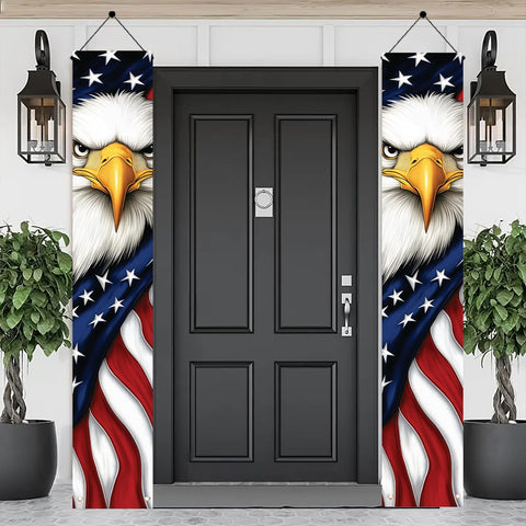 Starlit Patio outdoor patriotic banner highlights bold eagle design